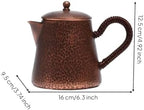Copper Kettle Handmade Teapot Hammered Build Loop Grip Handle Short Decorative Lid Compact Pot For Loose Leaf Steeping Home Kitchen, style to 1 - Image 2