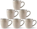 GBhome Ceramic Coffee Mugs Set of 6, 12oz Stoneware Coffee Mugs Set For Dad Mom Women MEN, Light Weight Coffee Cups for Latte/Tea/Beer/Hot Cocoa, Dishwasher & Microwave Safe,Cappuccino by GBhome