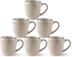 GBhome Ceramic Coffee Mugs Set of 6, 12oz Stoneware Coffee Mugs Set For Dad Mom Women MEN, Light Weight Coffee Cups for Latte/Tea/Beer/Hot Cocoa, Dishwasher & Microwave Safe,Cappuccino by GBhome