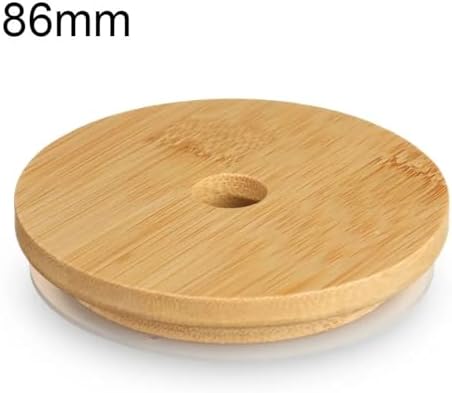 Bamboo Lids 10pcs Reusable Bamboo Wood Lids,Mason Jar Caps Non Leakage Silicone Sealing Wooden Covers(86mm) - Image 2