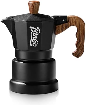 Bincoo Three Valve Espresso Maker Stovetop,Camping Moka Pot 2 Cup/120ML,Stove Top Espresso Italian Coffee Maker,Easy to Use by Bincoo