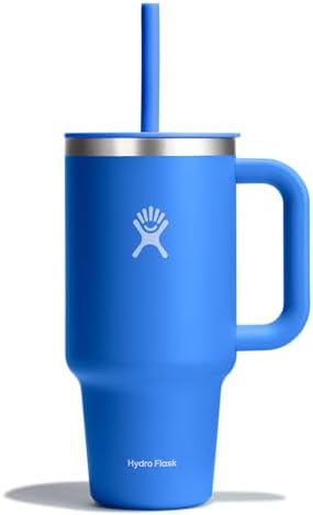 Hydro Flask 32 Oz Travel Tumbler with Handle, Lid and Straw - Insulated Stainless Steel in 32 Oz Cascade Blue by Unknown