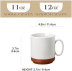 MALACASA 12oz Ceramic Coffee Mugs Set of 4, Khaki White - Image 2