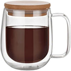 Double Wall Glass Coffee Cup, Insulated Tea, Café, Milk Mug (2-piece pack) (250ml, Lavender) - Image 4