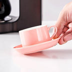 2.5 OZ Porcelain Stackable Espresso Cups and Metal Stand Set of 4 - Image 4