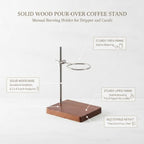 Coffee Enthusiasts Solid Wood Pour-Over Stand, Manual Brewing Holder for Dripper and Carafe, Compact Open Frame Counter Station - Image 4
