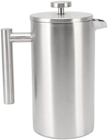 French Press Coffee Maker, Stainless Steel French Press Coffee Maker, Versatile Coffee Press Coffee Maker, Stainless Steel Insulated Coffee Press with Filter for Kitchen, 1L by PerGar