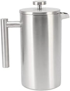 French Press Coffee Maker, Stainless Steel French Press Coffee Maker, Versatile Coffee Press Coffee Maker, Stainless Steel Insulated Coffee Press with Filter for Kitchen, 1L by PerGar