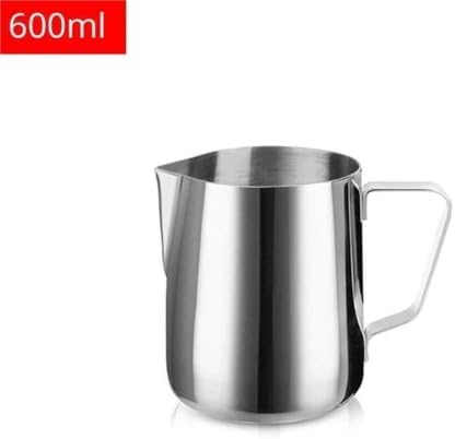 Milk Frother Cup Stainless Steel Milk Creamer Frothing Pitcher Stainless Steel, 350/600/1000/1500ml Coffee Cup Jug Latte Espresso Cappuccino Barista(600ML) - Image 2