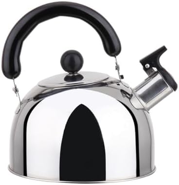 YBM Home Stainless Steel Stovetop Whistling Tea Kettle 3L with Handle, Induction Compatiable - Silver 3 Liter by YBMHome