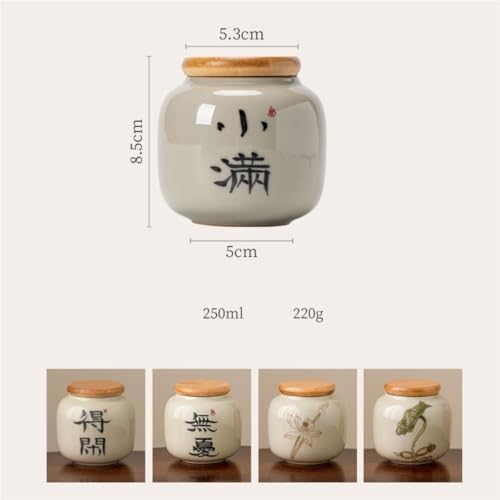 thalo Stash Jar Container Bulk Tea Storage Container Ceramic Candy Nut Sealed Jar Home Kitchen Food Storage Jar Empty Jar Small Portable Vintage Storage Jars(Color:B) - Image 2