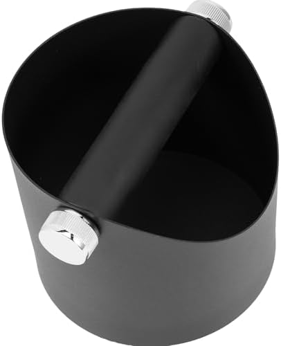 Espresso Knock Box with Large Capacity Steel Silicone Black by GARNECK