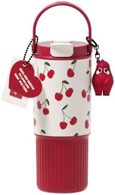 26 oz Insulated Stainless Steel Tumbler with Straw & Handle Red by Sidagar