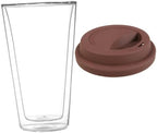 Glass Coffee Mug with Silicone Lid Insulated Drinking Cup for Hot Beverages for Home Parties and Events by FIXOSHEE