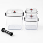 TFORESTER Vacuum Canister Set for Coffee, Tea, Dry Goods – 500ml 1200ml 3000ml Containers with Manual Pump&Time Chart – Food Storage,Bar Essentials, Espresso, Bulk Ground by TFORESTER