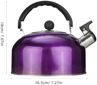 STOBAZA Whistling Tea Pot, 2l Stovetop Tea Kettle Stainless Steel Water Boiler Kettle Coffee Pot Cooker for Stove Top Induction Purple - Image 2