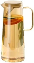 Water Pitcher 1.35L/1.8L Glass Water Pitcher with Lid and Handle Water Jug for Fridge Iced Tea and Coffee Carafe Beverage Serveware Water Jug(Brown,Large) by Unknown