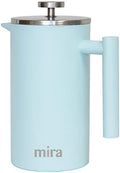 MIRA 20 oz Insulated French Press - Stainless Steel Coffee & Tea Maker - Double Wall Temperature Control Brewer, Pearl Blue by MIRA