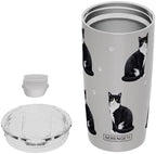 SERENGETI Black And White Cat 20 Oz. Stainless Steel, Vacuum Insulated Tumbler with Spill Proof Lid - 3D Print - Insulated Travel mug for Hot or Cold Drinks (Black And White Cat Tumbler) - Image 5