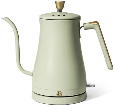 1 Liter Electric Gooseneck Kettle with Precision Pour Spout, Auto Shut Off, Cordless Design, 1200W (Sage Green) by Unknown