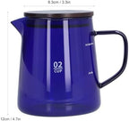 Glass Coffee Pot Server, Clear Tea Pot Coffee Carafe Teapot Restaurant Server Teakettle with Wood Lid for Cafe 500ml (Blue) - Image 5