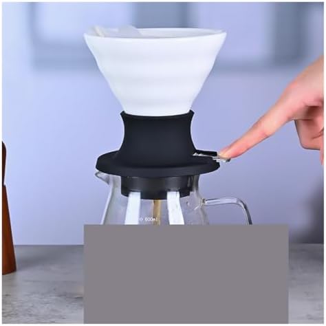 Handmade Pour Over Ceramic Coffee Dripper,One-Touch Switch Control Silicone Ceramics Filter(Stainless steel hook) - Image 6
