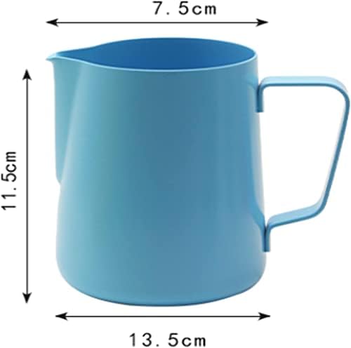 Milk frother cup, Milk Jug, Flower Cup Fancy Coffee Embossed Tip Mouth Frother 600ml(Rood) - Image 2