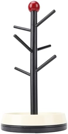 Mug Holder Tree, 6 Hooks Mug Holder Tree, Wooden Coffee Cup Holder Mug Tree Rack Stand Ideal for Countertop Standard Use (A) - Image 5