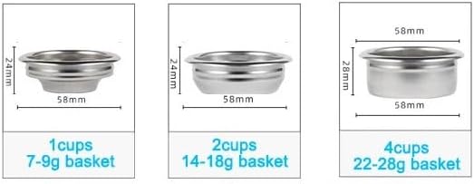 58MM Bottomless Filter Portafilter,Compatibility E61 brewing head, with 1/2/4 cups basket(Type h) - Image 3
