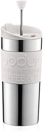 BODUM Travel French Press Coffee Maker, Vacuum, Small, 0.35 L - Off-White by Bodum