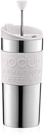 BODUM Travel French Press Coffee Maker, Vacuum, Small, 0.35 L - Off-White by Bodum