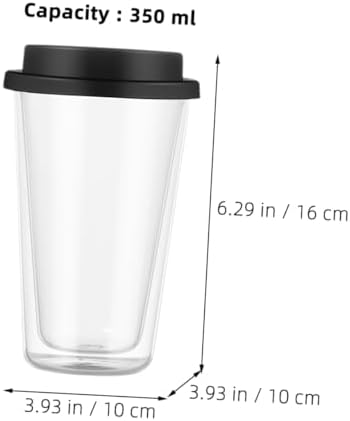 MAGICLULU Glass Travel Mug with Silicone Lid Double Wall High Borosilicate Beverage Cup for Hot Cold Drinks Portable Reusable Drinking Cup for Coffee Tea Juice - Image 4