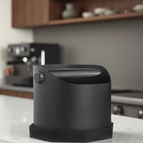 Small Espresso Knock Box, Matte Black Stainless Steel Coffee Waste Bin, 25.36 oz / 750 mL Capacity, Anti-Slip Base, Easy-Clean Grounds Disposal Container for Home Barista Use - Image 3