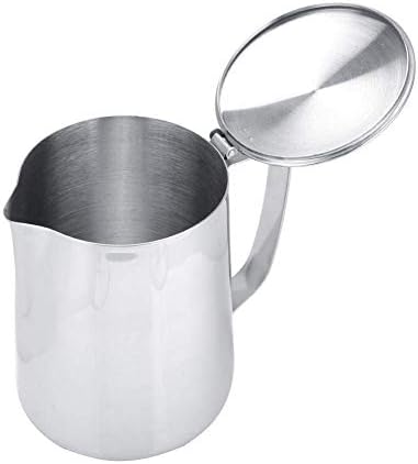 Milk Foam jugs Milk foamer Made of Stainless Steel with lid Coffee Pot Cups for Cafe Tea Shop Bars to Make Latte Art Black (1200 ml) - Image 2