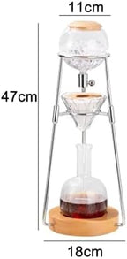 Comfortable Espresso Dripper Coffee Pot Ice Water Dripp Machine Glass Filter,Beverage Equipment Creative Siphon Coffee Maker,Luxury Cold Brew Coffee Maker with Stainless Steel Stand(Silver) - Image 7