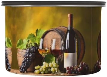 Stainless Steel Coffee Storage Containers with Airtight Lid, Wine Bottles Glasses Grapes 17oz Food Storage Container Kitchen Canister for Tea, Coffee Beans, Ground, Sugar Storage - Image 2