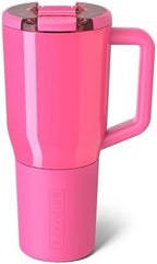 BrüMate Müv - 35oz 100% Leak Proof Insulated Coffee Mug with Handle & Lid - Stainless Steel Coffee Travel Mug - Double Walled Coffee Cup (Neon Pink) by Br%C3%BCMate