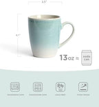 famiware Coffee Mugs Set, 13oz Mug Set of 4, Stoneware Cups with Handle - Image 2