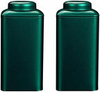 Tea Canister 2 Pieces Tea Tins Sealed Storage Jars Iron Container for Storing Loose Leaf TeeA Tea Canister (Color : Green, Size : 7.5x7.5x15.5cm) by Unknown