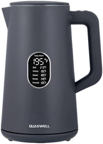 1.5L Electric Kettle Temperature Control, Gray by QUAXWELLProducts