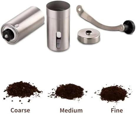Manual Coffee Bean Grinder Stainless Steel Hand Coffee Ceramic Burr French Press(L 18cm) - Image 4