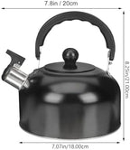 3l Stainless Steel Whistling Tea Kettle with Black Handle - Image 7