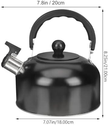 3l Stainless Steel Whistling Tea Kettle with Black Handle - Image 7