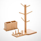 Bamboo Coffee Cup Holder Set Mug Rack and Spoon Box - Image 7