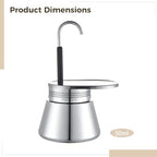 Stainless Steel Moka Pot for Espresso, Single Spout Stovetop Coffee Maker, Italian Caffettiera for Rich Flavor - Image 4