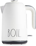 Rae Dunn Electric Hot Water Kettle - Stainless Steel Coffee Maker, Tea Kettle, Swivel Base, With Automatic Shut Off Boil-Dry Protection, Easy Pour Pitcher, 1500 Watt Boiling Power, 1.7 Liters, Cream by RaeDunn