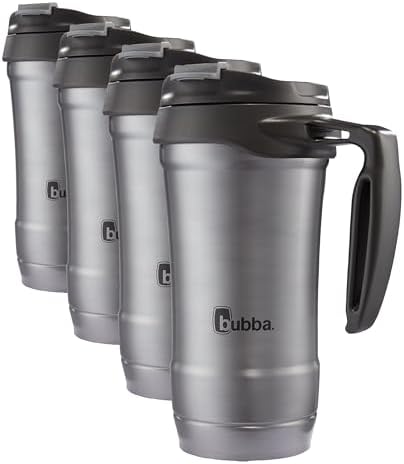 Bubba HERO Vacuum-Insulated Stainless Steel Travel Mug with Handle, 18 oz, Gunmetal (Pack of 4) by bubbabrands
