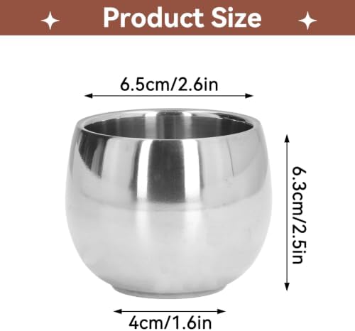 4Pcs Stainless Steel Coffee Cup, Camping Cup Coffee Mugs Tea Cups Double Walled Insulated Coffee Mug Reusable Metal Espresso Cup Mug Tea Cups - Image 3