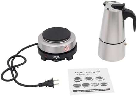 DKSLALALI Moka Pot Stainless Steel Stovetop Espresso Maker with 500W Electric Stove, 300ml 10oz 6 Cup Italian Coffee Maker, Adjustable Temperature 5 Gears Portable Percolator for Home Office - Image 7