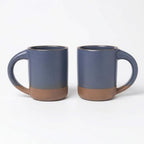 TOMO Mugs Set of 2, 12oz Modern Stoneware Coffee Mugs, Large Handle Ceramic Drinkware - Harbor Blue by TOMOSTONEWARE